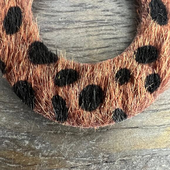 🍭6/$30 Fuzzy Cheetah Print Teardrop Dangle Drop Funky Earrings - Picture 4 of 4